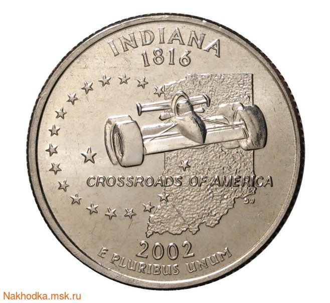 Доллар 99 года. США 5 центов 2002 p.